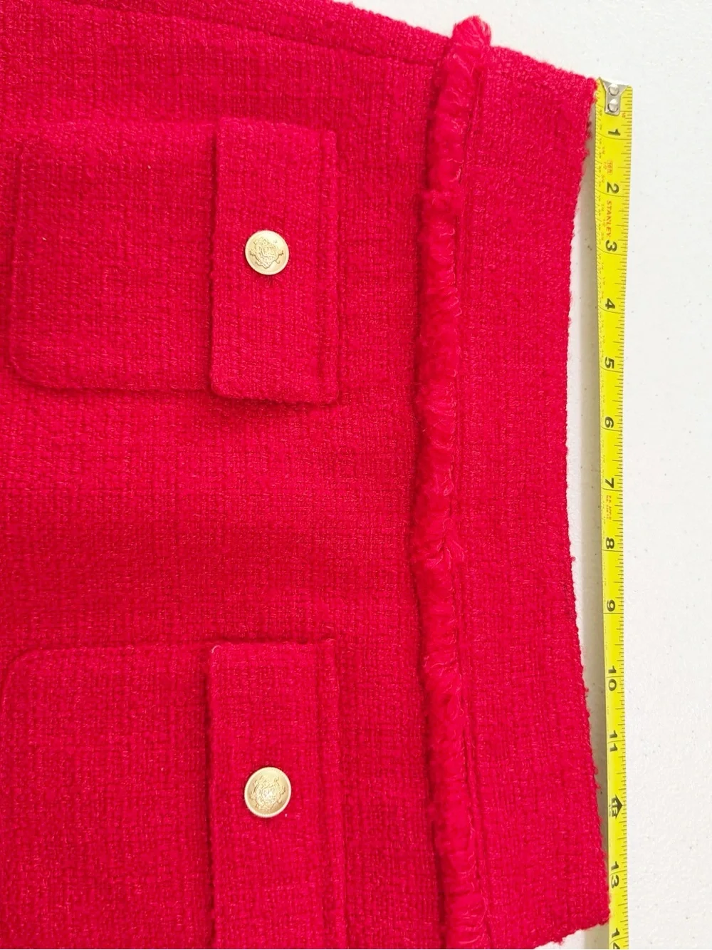 J. Crew Patch Pocket Mini Skirt in Tweed Festival Red 00